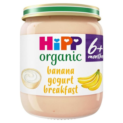 HiPP Organic Banana Yogurt Breakfast Baby Food Jar 6+months 125g (Pack of 3)