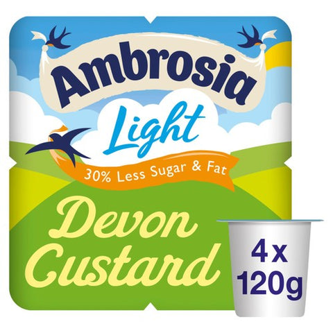 Ambrosia Low Fat Custard Dessert Snack Pots 4 x 120g (Pack of 2)