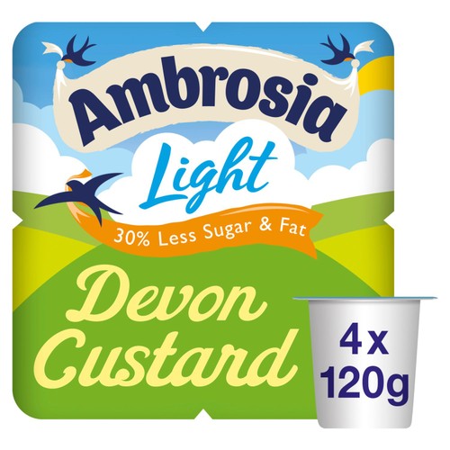 Ambrosia Low Fat Custard Dessert Snack Pots 4 x 120g (Pack of 2)