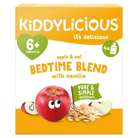 Kiddylicious Pouches Apple Oat Bedtime Blend with Vanilla 4 x 100g (Pack 3)