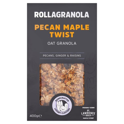 Rollagranola Pecan Maple Twist Oat Granola 400g (Pack of 3)