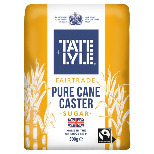 Tate & Lyle Fairtrade Caster Sugar 500g (Pack of 2)