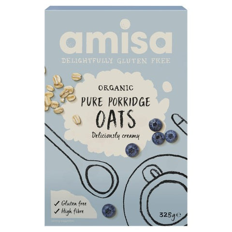 Amisa Organic Gluten Free Pure Porridge Oats 325g (Pack of 3)