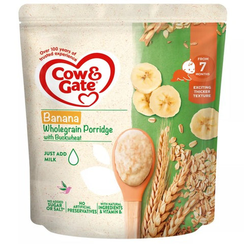 Cow & Gate Banana Wholegrain Porridge Baby Cereal 7+ Months 200g (Pack of 3)