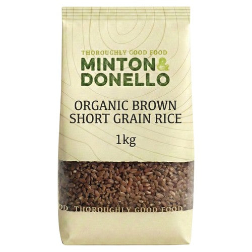 Minton & Donello Organic Short Grain Brown Rice 1kg (Pack of 3)