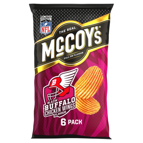 McCoy's Blazin Buffalo Chicken Wings Multipack Crisps 6 x 25g (Pack of 3)