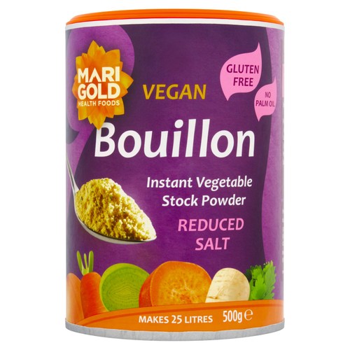 Marigold Swiss Vegetable Bouillon Reduced Salt Family 500g (Pack of 2)