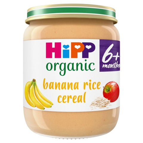 HiPP Organic Banana Rice Cereal Baby Food Jar 4+months 125g (Pack of 3)