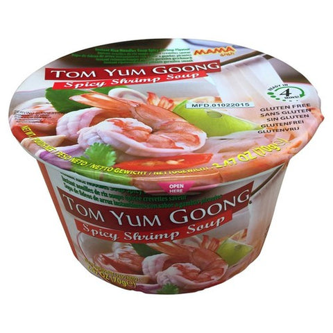 Mama Thai Shrimp Tom Yum Goong Rice Noodle Bowl 70g (Pack of 2)