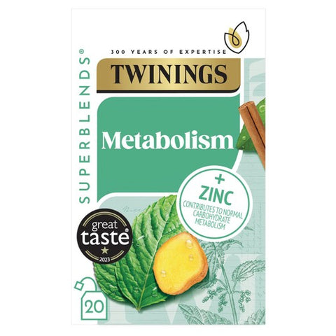 Twinings Superblends Metabolism with Peppermint, Spiced Green Tea (Pack 3)