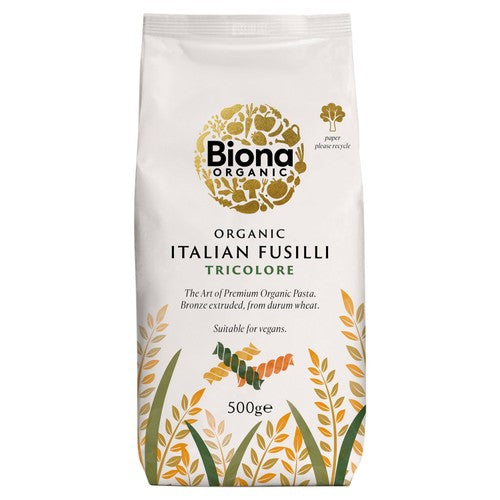 Biona Organic Fusilli Tri Colore 500g (Pack of 3)