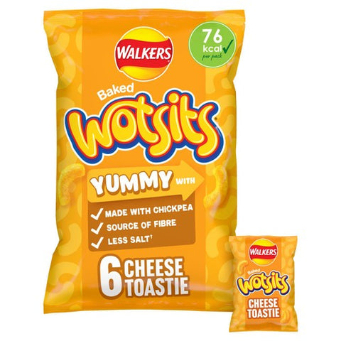 Wotsits Walkers Cheese Toastie Multipack Chickpea Crisps 6 x 16g (Pack of 3)
