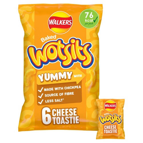 Wotsits Walkers Cheese Toastie Multipack Chickpea Crisps 6 x 16g (Pack of 3)