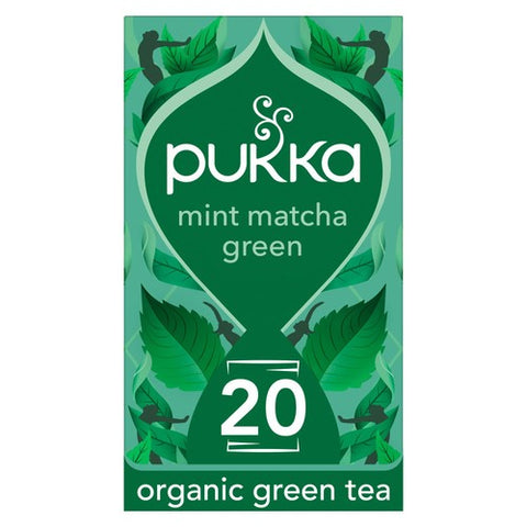 PUKKA Mint Matcha Green Organic & Fair Herbal Tea Bags 20's (Pack of 3)