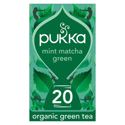 PUKKA Mint Matcha Green Organic & Fair Herbal Tea Bags 20's (Pack of 3)