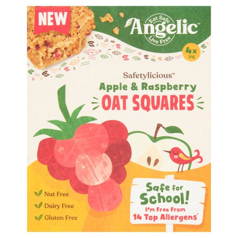 Angelic Free From Apple & Raspberry Oat Squares 120g (Pack of 3)