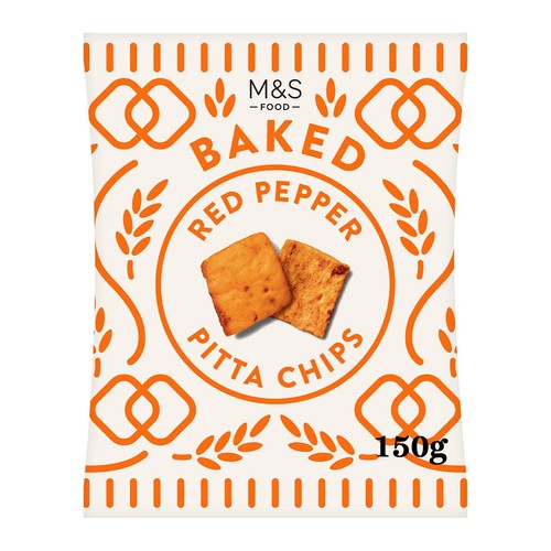 M&S Red Pepper Pitta Chips 150g (Pack of 3)