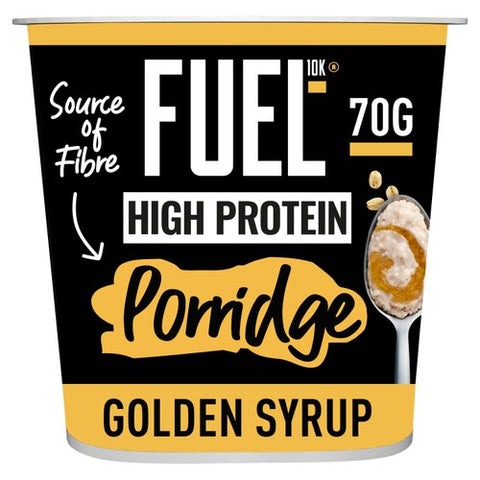 FUEL 10K High Protein Golden Syrup Porridge Oat Cereal Pot 70g (Pack of 3)
