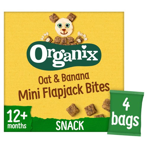 Organix Mini Oat Banana Flapjack Bites 12 months+, 4 x 20g (Pack 3)