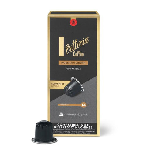 Vittoria Espresso Mountain Grown Nespresso Capsules, 10 pods pack (Pack 3)