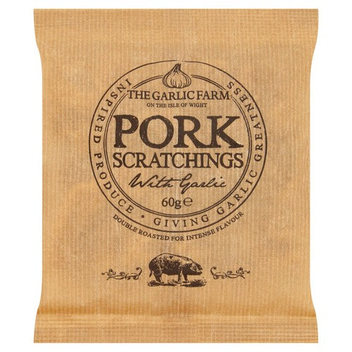 The Garlic Farm Pork Scratchings 60g (Pack of 6)