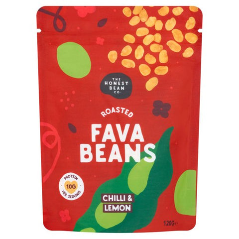 Honest Bean Roasted Fava Beans Chili & Lemon 120g (Pack of 3)