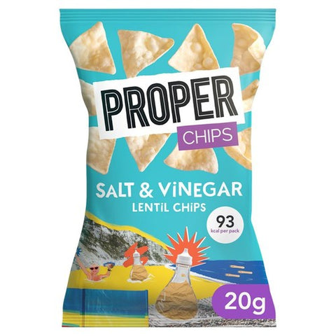 Properchips Salt & Vinegar Lentil Chips 20g (Pack of 6)