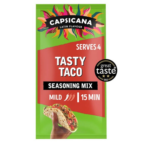 Capsicana Mexican Tasty Taco Seasoning Mix Medium/Mild 28g (Pack of 2)