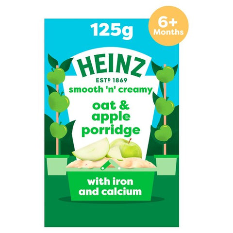 Heinz Oat Apple Porridge Baby Food 6+ Months 125g (Pack of 3)