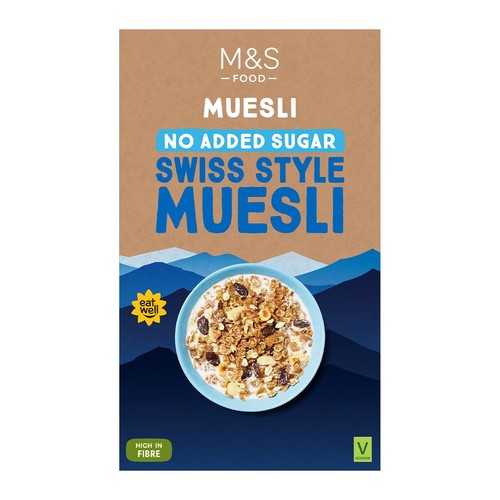 M&S No Added Sugar Swiss Style Muesli 1kg (Pack of 3)