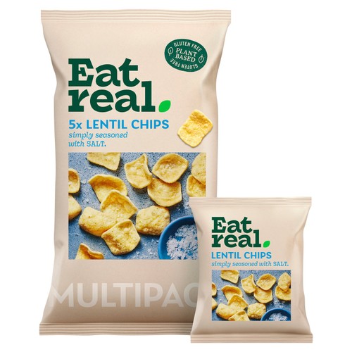 Eat Real Multipack Lentil Chips Salted 5 x 18g (Pack of 6)