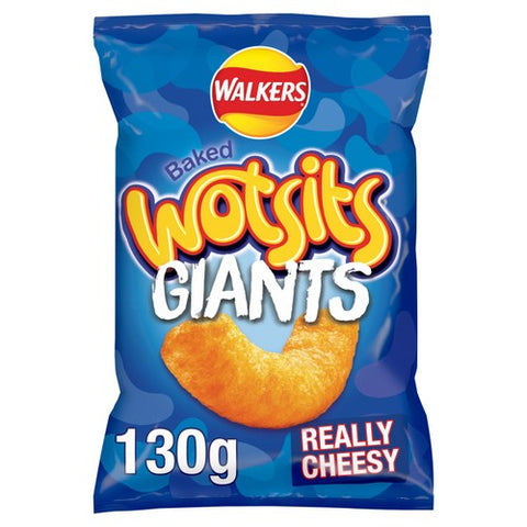 Walkers Wotsits Giants Really Cheesy Sharing Snacks Crisps 130g (Pack of 3)