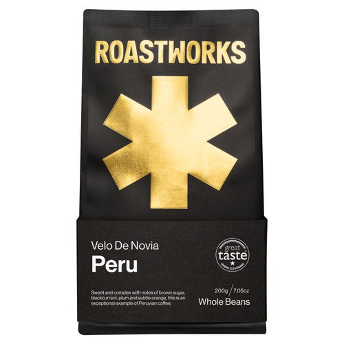 Roastworks Peru Whole Bean Coffee 200g (Pack of 2)