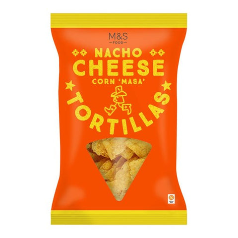 M&S Nacho Cheese Tortilla Chips 200g (Pack of 3)