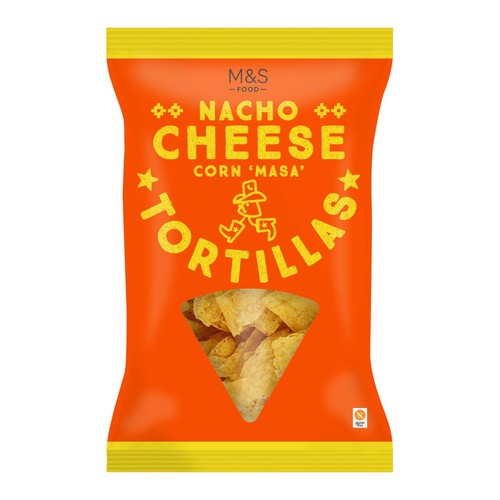M&S Nacho Cheese Tortilla Chips 200g (Pack of 3)