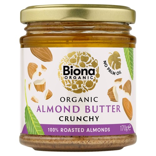 Biona Organic Almond Butter - Crunchy 170g (Pack of 3)