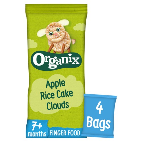 Organix Apple Rice Cake Clouds Organic Baby Snacks 7 months+ 72g (Pack 3)