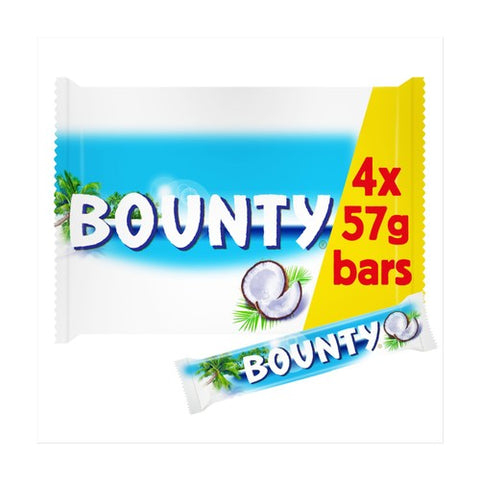 Bounty Coconut & Milk Chocolate Snack Bars Multipack 4 x 57g (Pack of 3)