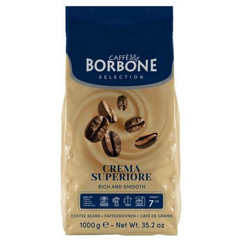 Caffe Borbone Crema Superiore Intensity 7 Coffee Beans 1kg (Pack of 2)