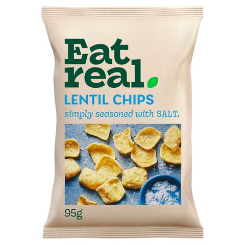 Eat Real Lentil Chips Salted Sharing 95g (Pack of 6)