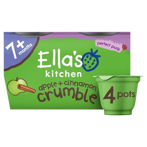 Ella's Kitchen Organic Apple+Cinnamon Crumble Pudding 7m+, 4 x 80g (Pack 2)