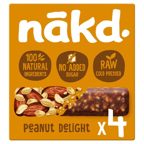 nakd. Peanut Delight Fruit & Nut Bars Multipack 4 x 35g (Pack of 3)