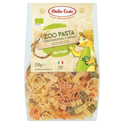 Dalla Costa Tri-Colour Organic Zoo Pasta 250g (Pack of 3)