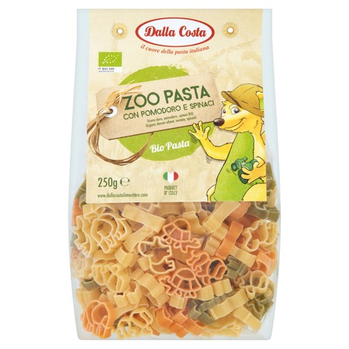 Dalla Costa Tri-Colour Organic Zoo Pasta 250g (Pack of 3)