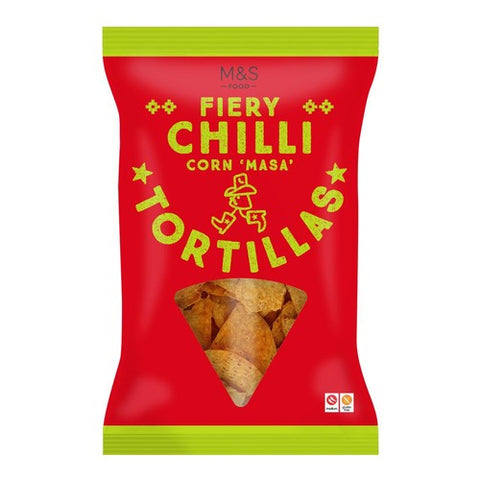 M&S Fiery Chilli Tortilla Chips 200g (Pack of 3)
