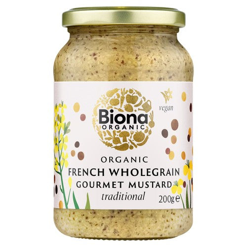 Biona Organic French Wholegrain Mustard 200g (Pack of 2)