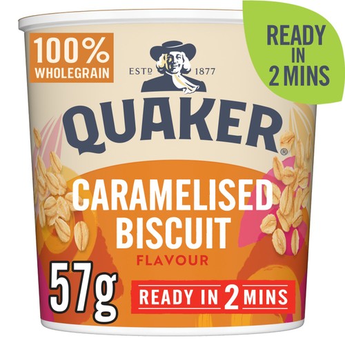 Quaker Oat So Simple Caramelised Biscuit Porridge Cereal Pot 57g (Pack of 3)