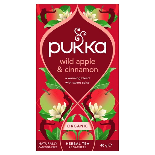 Pukka Wild Apple & Cinnamon with Ginger Teabags 20's (Pack of 3)