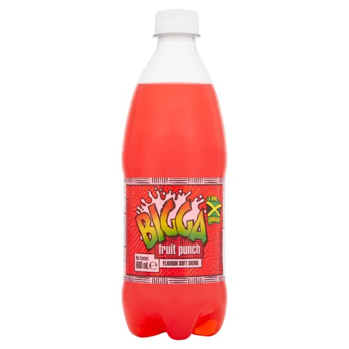 Bigga Fruit Punch Flavour Soft Drink 600ml (Pack of 2)