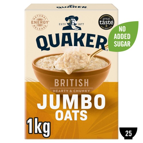 Quaker Oats Jumbo Rolled Oats Porridge Cereal 1kg (Pack of 3)